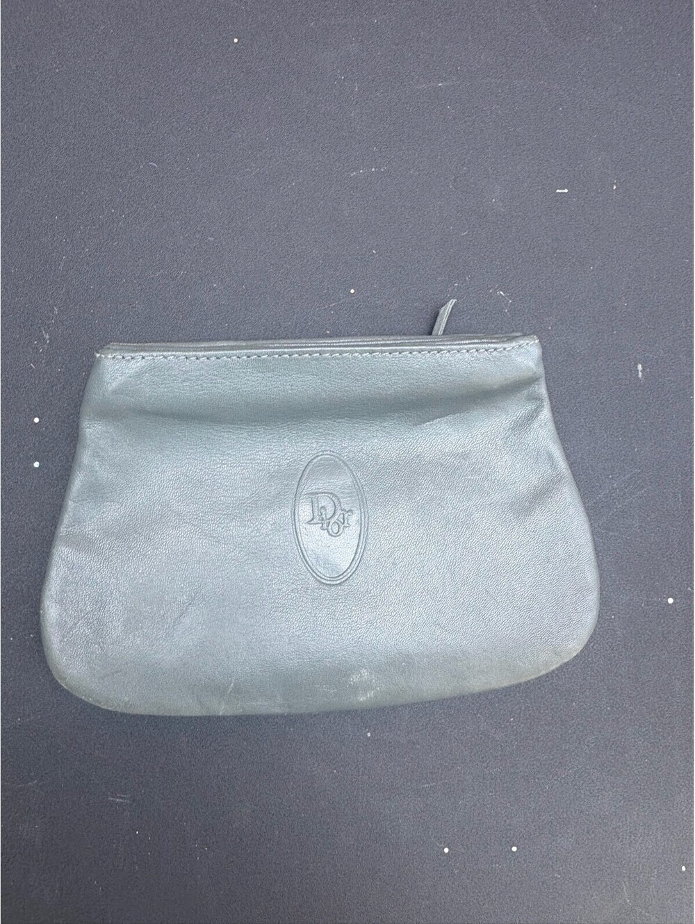 Dior NWT Vintage Gray Leather wallet coin purse